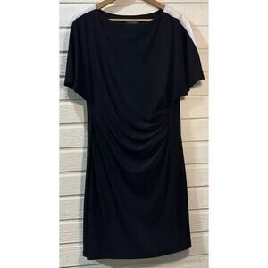 Lauren Ralph Lauren Black Draped Mini Dress